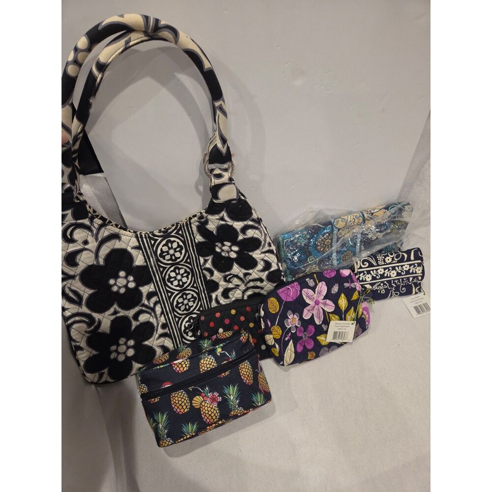 Vera Bradly Shoulder Purse Bag Wallet Wristlet Cd Holder Bundle NWT